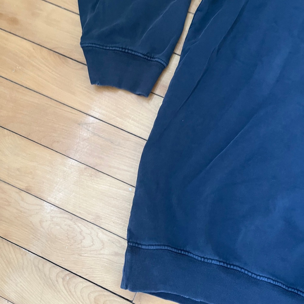 Anine Bing Navy Blue Oversized Graphic Logo Crew Neck Sweatshirt Distressed - Picture 12 of 12